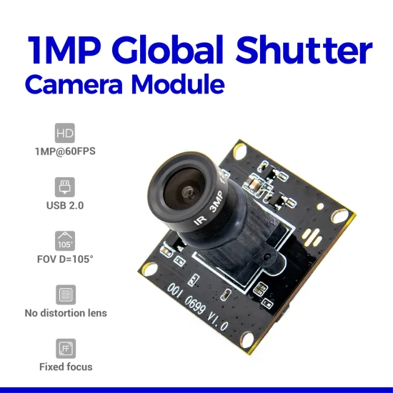 720p 60fps High Frame Rate Global Shutter USB 2.0-Schnittstelle Plug-Play-Kameramodul für Industriekameras